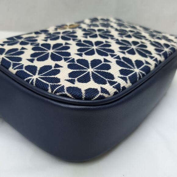 Kate Spade New York Blue Canvas Leather Trim Floral Crossbody Bag - NWT $279 - Picture 9 of 16